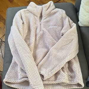 Columbia Light Pink Textured Fleece Pullover